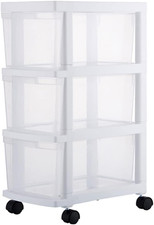 Cassettiera Salvaspazio Portaoggetti, Carrello Slim Trasparente in Polipropilene