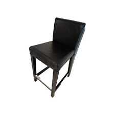 Sgabello Il Legno Alto Rivestisti In Semi pelle  Colore Nero Da Bar Vintage 