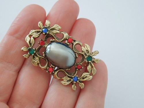 Vintage spilla dorata ematite - spilla,