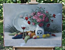 Natura Morta Con Rose E Frutta