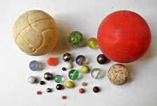 PALLINE BIGLIE COLORATE VETRO GOMMA FERRO GIOCATTOLI VINTAGE GIOCO VECCHI GIOCHI