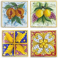 Mattonella Piastrella in pregiata ceramica - 20 x 20 x 0,8 cm ca. (1Pz) con 9 op