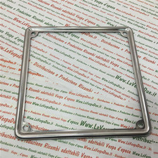 Cornice targa Acciaio Inox 17x17cm per MOTO VESPA Honda Lambretta d'epoca 80 90 