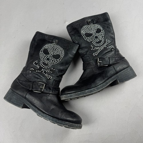 Stivali biker y2k teschio - stivali,