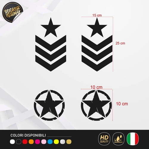 Adesivi stella militare - adesivi,