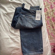 Jeans uomo h&m blu W34 L32 regular fit bottoni mosca cintura gamba dritta rilassato 