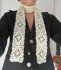 Crochet Lace Flower Scarf