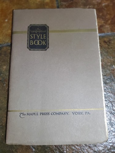 Typographical style book - a,