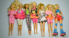 80s & 90s 7 Barbie Dolls Neon