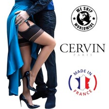 CERVIN Calze TAN Nero 100% Nylon Velate RHT Capri 15 Denari Senza Cuciture Tg. 3