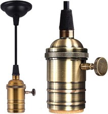 Lampadario a Sospensione Attacco E27 Retrò Ottone Portalampada IP20 Per Interno