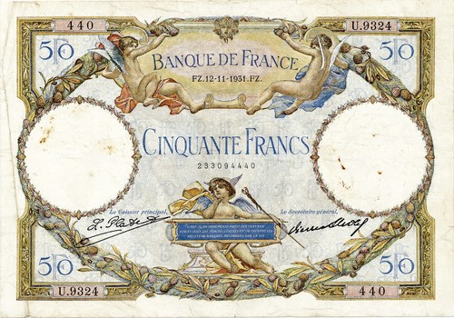 Banconota francia franchi - banconota,