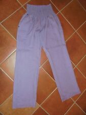 PANTALONE IN LINO PRENATAL TAGLIA  46/48 COLORE LILLA PREMAMAN