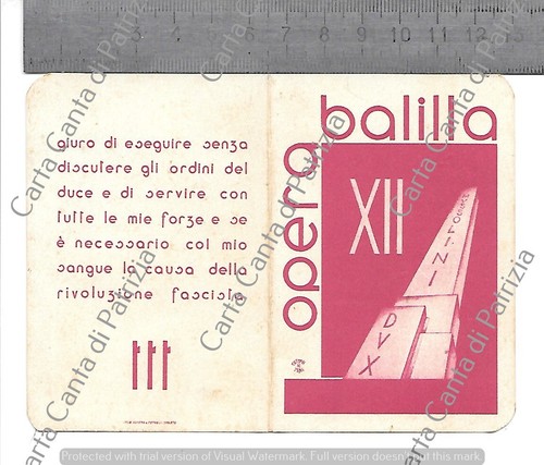 1934 tessera opera balilla - -,