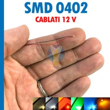 10 PEZZI DIODI LED SMD 0402 12V BIANCO CALDO FREDDO BLUE ROSSO VERDE ARANCIONE