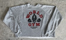 FELPA VINTAGE WORLD GYM ANNI 80 PULLOVER CROPPED SCOTTSDALE ARIZONA XXL GOLDS