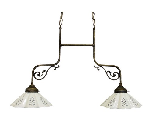 Lampadario liberty ottone - lampadario,