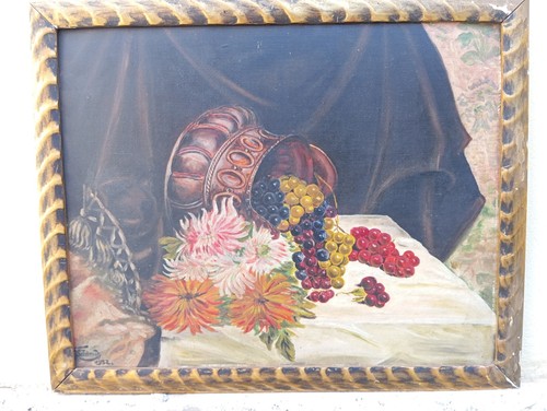 Antico dipinto olio tela - tela, i