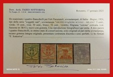 Regno,1924,e. para. Gruppo D'azione.. Cert. SOTTORIVA. Perfetti,lusso G.I,M.N.H.