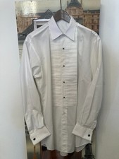 Camicia bianca smoking tuxedo plisse gemelli studs vintage