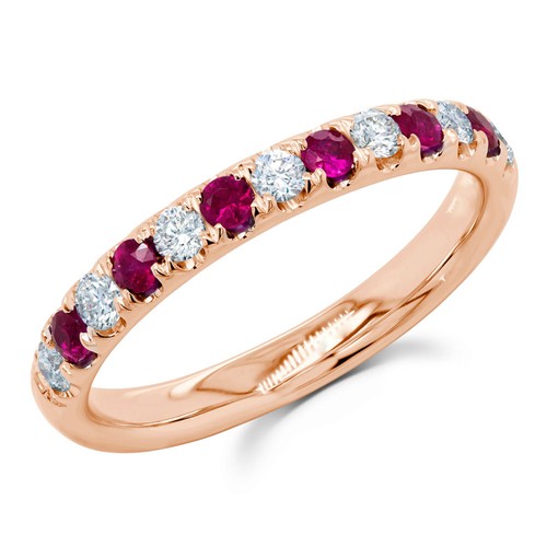 14k oro rosa rubino anello - oro,