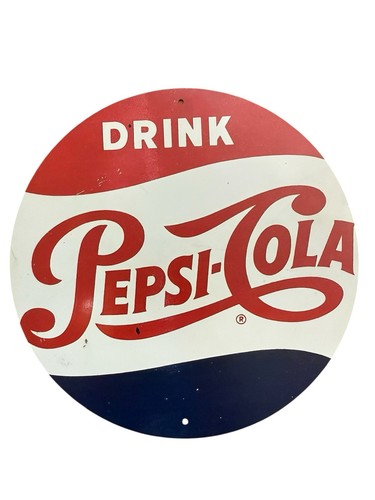Vintage pepsi cola round - round, metal