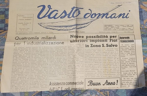 Vasto vecchio giornale - -,