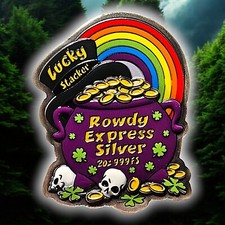 🍀 Lucky Stacker 2 ozt .999 argento postale espresso come nuovo viola smaltato #03/15