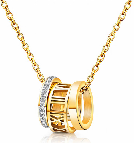 Collana anelli romani placcata - collana,