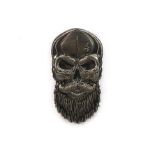 Silver Beard Skull 3D Enamel