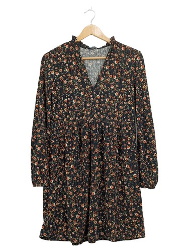 Zara abito donna nero fiori - zara,