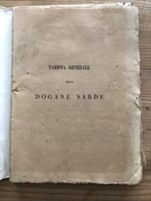 Sardegna, Tariffa Generale delle Dogane Sarde ‘800.