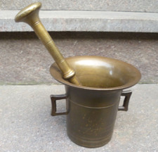 ANTICO MORTAIO IN BRONZO CON PESTELLO 2,2 Kg. TOTALI