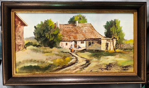 Dipinto olio paesaggio con - olio,