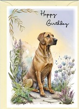 Biglietto di compleanno cane Rhodesian Ridgeback (4"x 6") - vuoto all'interno - Starprint