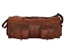 Borsone da viaggio 28" vintage in pelle borsa da viaggio weekend notte bagagl...