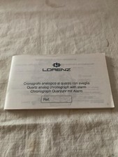 Lorenz Quartz analog Chronograph with alarm manual instruction istruzioni NOS