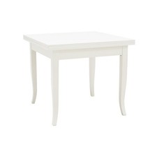 TAVOLO IN LEGNO  ALLUNGABILE A LIBRO SHABBY CHIC LACCATO BIANCO  80X80