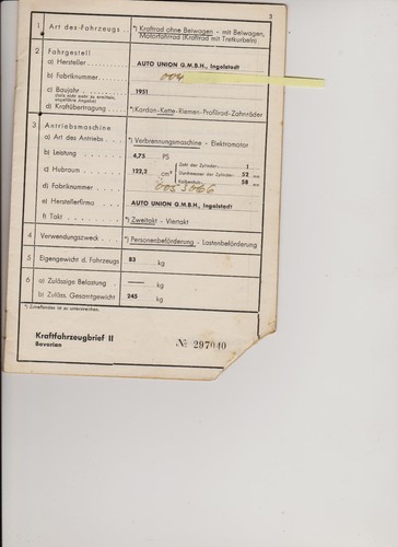 Dkw 125 1951 libretto di - 125,