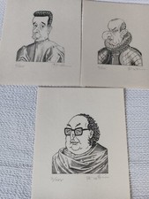GIORGIO FORATTINI  TRITTICO DI LITOGRAFIE GRANDE VIGNETTISTA DI SATIRA POLITICA