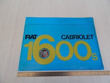 DEPLIANT BROCHURE ORIGINALE FIAT 1600 S CABRIOLET MOTORE OSCA