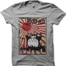 T-shirt stampata Godzila Totoro Rising Sun Battle 9109
