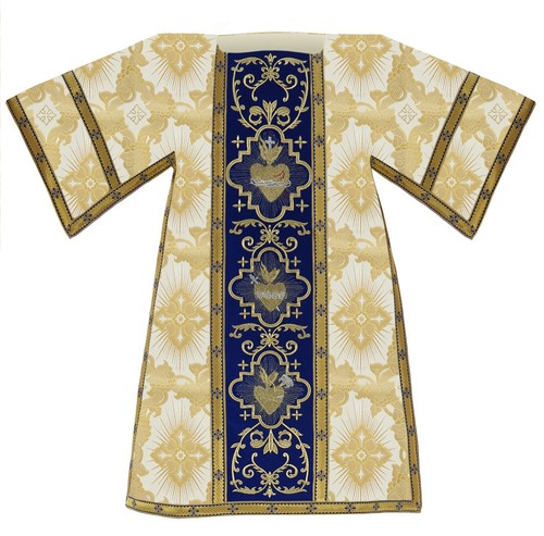 Dalmatica romana crema - dalmatica, crema/blu