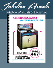 Rock Ola Model 467 manuale di servizio completo e catalogo ricambi di Jukebox Arcade