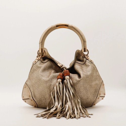 Sac gucci hobo indy - indy, argenté