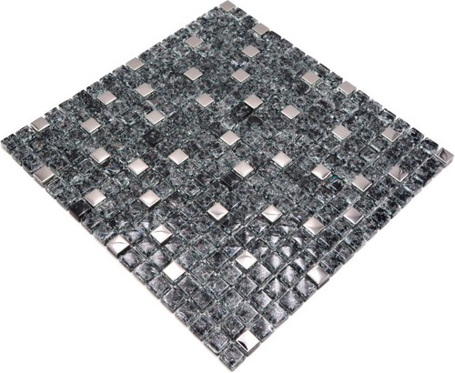 Mosaico acciaio inox - mosaico, nero