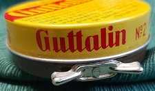 GUTTALIN  Lucido Crema scarpe Scatola in Latta da Collezione Anni 60 VINTAGE