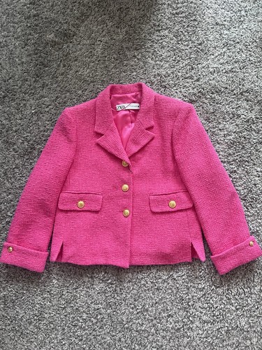 Blazer zara rosa testurizzato - rosa,