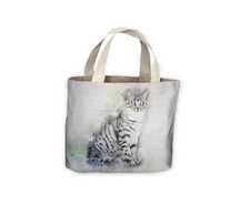 Grigio Gatto Disegno Borsa