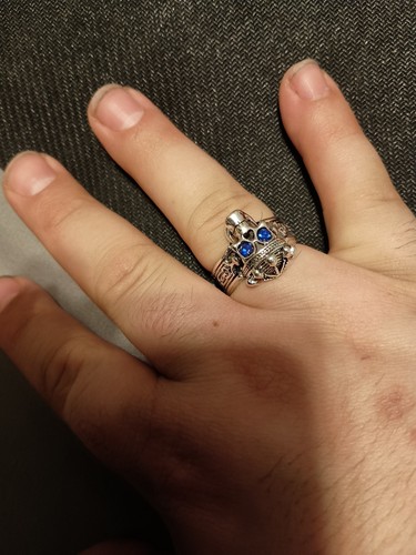 Anello uomo teschio con - , corona